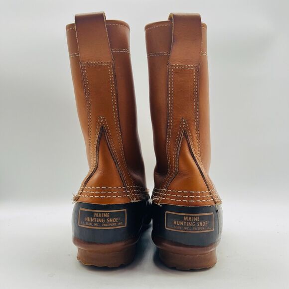 LL Bean Boots Womens 6 Brown Leather 8" Duck Waterproof Snow Rain Vintage Shoes - Picture 7 of 13